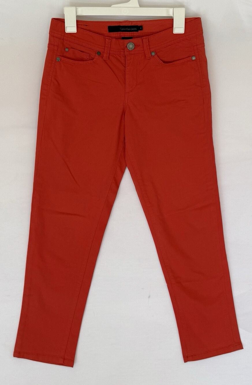 Calvin Klein Jeans Women’s Size 4 Orange Slim Pants A176
